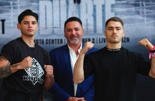 Ryan Garcia faces Oscar Duarte in Houston on Saturday, live on DAZN Photo Credit: Golden Boy/Cris Esqueda