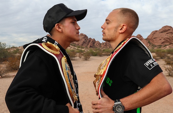 Rodriguez and Edwards came face-to-face in Phoenix on Tuesday Photo Credit: Ed Mulholland/Matchroom