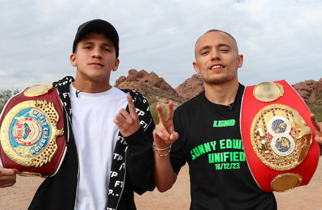 Jesse Bam Rodriguez and Sunny Edwards clash in a flyweight unification on Saturday in Phoenix, live on DAZN Photo Credit: Melina Pizano/Matchroom