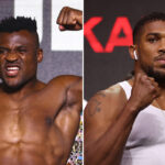 Francis Ngannou has questioned Anthony Joshua’s chin ahead of their upcoming clash in Saudi Arabia Photo Credit: Mikey Williams/Top Rank via Getty Images/Mark Robinson/Matchroom Boxing