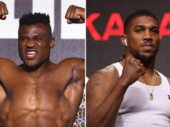 Francis Ngannou has questioned Anthony Joshua's chin ahead of their upcoming clash in Saudi Arabia Photo Credit: Mikey Williams/Top Rank via Getty Images/Mark Robinson/Matchroom Boxing