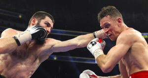 Artur Beterbiev stopped Callum Smith in the seventh round of their world light heavyweight title showdown in Canada on Saturday Photo Credit: Mikey Williams/Top Rank