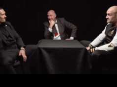 Tyson Fury and Oleksandr Usyk exchanged words during a face off style video which was leaked online