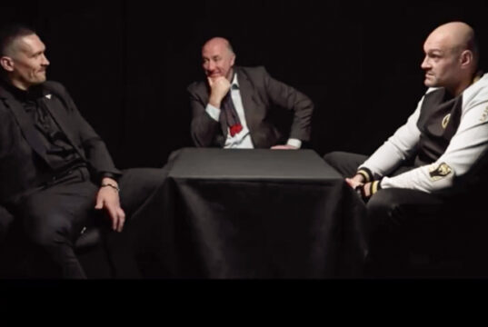 Tyson Fury and Oleksandr Usyk exchanged words during a face off style video which was leaked online