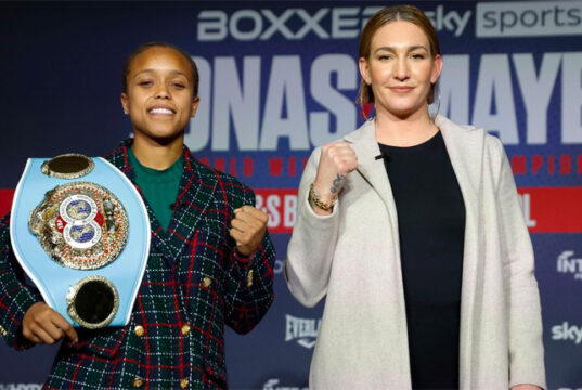 Natasha Jonas defends her IBF welterweight crown against Mikaela Mayer in Liverpool on Saturday Photo Credit: Lawrence Lustig/BOXXER