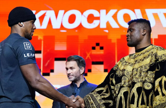 Joshua and Ngannou lock horns in another Saudi heavyweight blockbuster. (Photo Credit: AP)