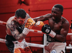 Abass Baraou overcame Sam Eggington by majority decision to claim the vacant European super welterweight title in Telford Photo Credit: Wasserman Boxing