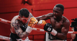 Abass Baraou overcame Sam Eggington by majority decision to claim the vacant European super welterweight title in Telford Photo Credit: Wasserman Boxing