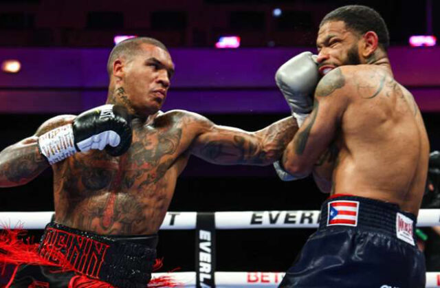 Benn and Dobson went toe to toe at the Cosmopolitan. (Ed Robsinson, Matchroom)