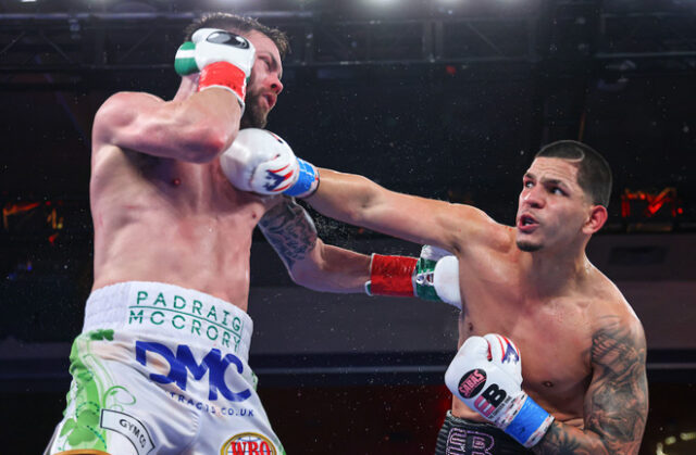 Edgar Berlanga stopped Padraig McCrory in six rounds (Photo Credit: Ed Mulholland/Matchroom)