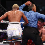 Nontshinga forced a tenth round stoppage over Curiel in their rematch Photo Credit: Melina Pizano/Matchroom