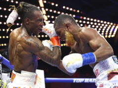 O'Shaquie Foster secured a split decision win over Abraham Nova in their super featherweight world title fight in New York on Friday Photo Credit: Mikey Williams/Top Rank