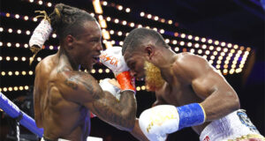 O'Shaquie Foster secured a split decision win over Abraham Nova in their super featherweight world title fight in New York on Friday Photo Credit: Mikey Williams/Top Rank