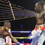 Foster dropped Nova in the final round Photo Credit: Mikey Williams/Top Rank
