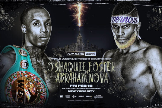 Foster makes his Top Rank debut against the capable Nova. (Artwork: Top Rank)