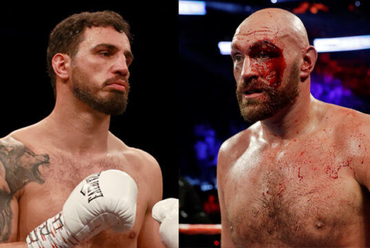 Agron Smakici denies it was an elbow that caused the cut on Fury. (AP, Isaac Brekken)