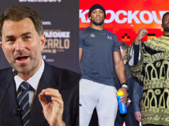 Hearn's charge Joshua will take on Ngannou in ten days' time. (Photo Credit, Mark Robinson Matchroom, DAZN)