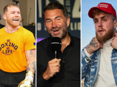 Eddie Hearn says Canelo Alvarez could be open to facing Jake Paul in the future Photo Credit: Melina Pizano/Ed Mulholland/Mark Robinson/Matchroom