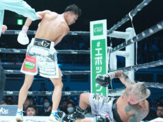 Junto Nakatani stopped Alexandro Santiago to win the WBC bantamweight world title in Japan on Saturday Photo Credit: Naoki Fukuda / Top Rank