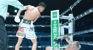 Junto Nakatani stopped Alexandro Santiago to win the WBC bantamweight world title in Japan on Saturday Photo Credit: Naoki Fukuda / Top Rank