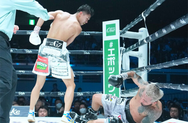 On Saturday, Junto Nakatani defeated Alexandro Santiago and won the WBC bantamweight world title in Japan. Photo: Naoki Fukuda / Top Rank
