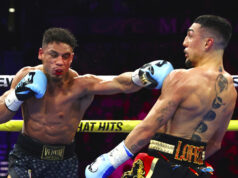 Teofimo Lopez retained his WBO super lightweight world title with a contentious unanimous decision win over Jamaine Ortiz in Las Vegas on Thursday Photo Credit: Mikey Williams/Top Rank