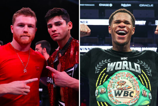 Ryan Garcia believes his April 20 fight is bigger than any Canelo Alvarez bout outside of David Benavidez Photo Credit: Tom Hogan/Golden Boy/Getty Images/Ed Mulholland/Matchroom
