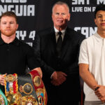 Canelo puts his four super middleweight world titles on the line against Munguia Photo Credit: Ryan Hafey/Premier Boxing Champions