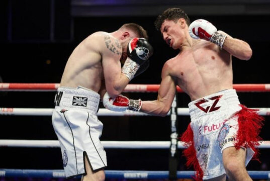 Zepeda proved to be far too much for the brave Hughes (Photo Credit: Cris Edqueda, Golden boy)