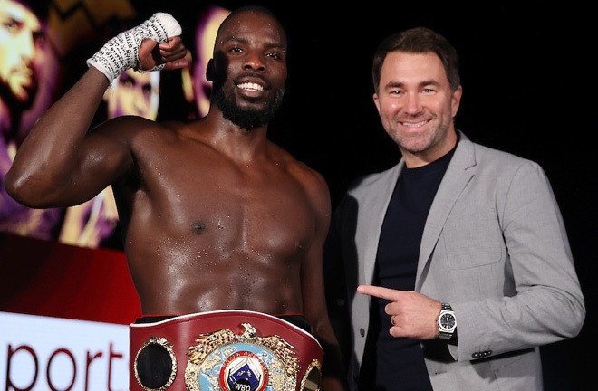 Hearn took Okolie to his first world title before their acrimonious split Photo Credit: Mark Robinson/Matchroom Boxing