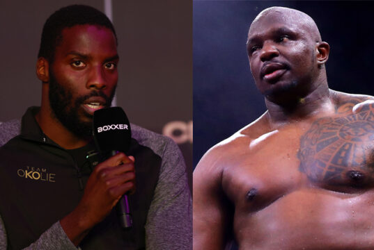 Okolie has called for a big domestic clash with Whyte (Photo Credit: Lawrence Lustig Boxxer + DAZN)