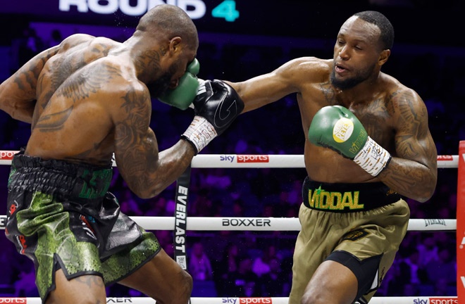 Riley put on a dominant display against Lawal to retain his English cruiserweight title Photo Credit: Lawrence Lustig/BOXXER