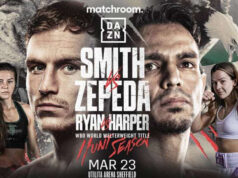 Rising Sheffield star Dalton Smith takes on his toughest test to date in Jose Zepeda. (Poster: Matchroom)