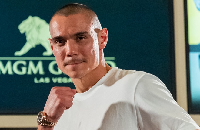 Tszyu worked out in front of the media on Wednesday in Las Vegas Photo Credit: Esther Lin/Premier Boxing Champions