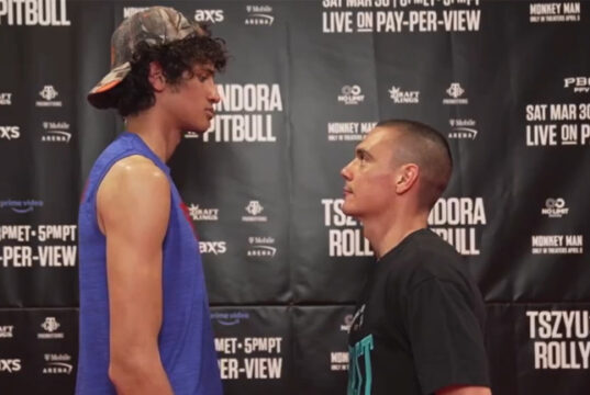 Tszyu will have to overcome a significant height difference against Fundora. (Photo Credit: PBC)