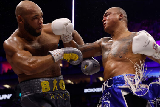 Fabio Wardley and Frazer Clarke battled to a thrilling split decision draw at the O2 Arena on Sunday Photo Credit: Lawrence Lustig/BOXXER
