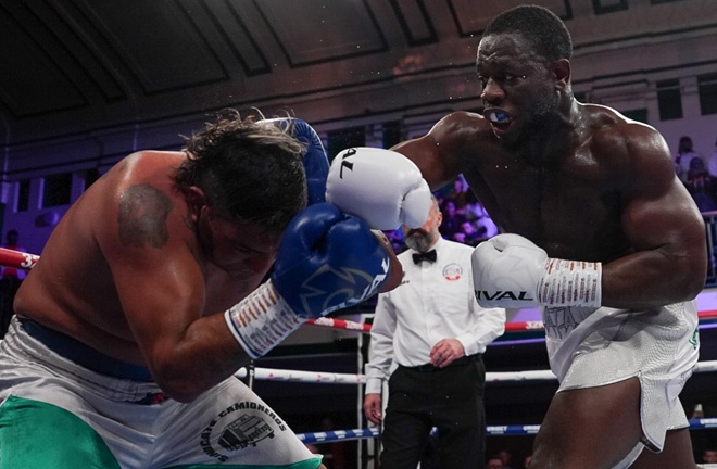 Aloys Junior maintained his perfect record Photo Credit: Stephen Dunkley/Queensberry Promotions