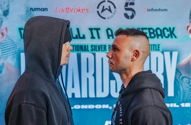 Edwards and Ory came face-to-face in London on Wednesday Photo Credit: Wasserman Boxing