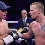 McGrail and Leach embrace at the end of their fight Photo Credit: Mark Robinson/Matchroom Boxing