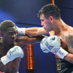 Richardson Hitchins overcame Gustavo Lemos on points in their IBF super lightweight title final eliminator in Las Vegas on Saturday Photo Credit: Ed Mulholland/Matchroom