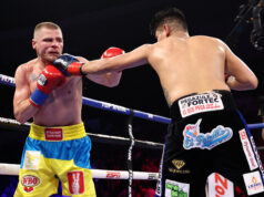 On the day Ukraine's Oleksandr Usrk captured the undisputed heavyweight title, his countryman, Denys Berinchyk, stunned the boxing world. Berinchyk defeated Emanuel Navarrete by split decision to win the vacant WBO lightweight world title Saturday evening at Pechanga Arena in San Diego. Photo Credit: Top Rank Boxing.