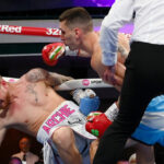 Archie Sharp was nearly stunned on the Bentley Dignum card. (Photo Credit: TNT Sports)