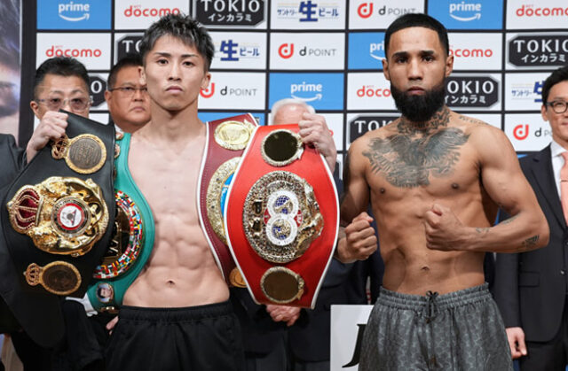 Naoya Inoue defends his undisputed super bantamweight titles against Luis Nery at the Tokyo Dome on Monday Photo Credit: Naoki Fukuda