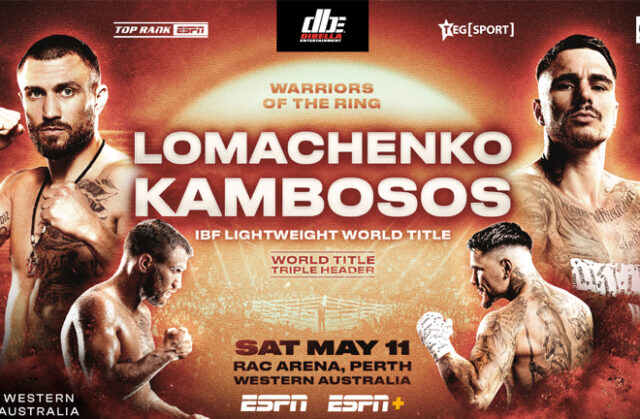Lomachenko and Kambosos lock horns for lightweight gold in Perth (Top Rank)