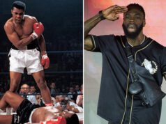 Deontay Wilder is eyeing a Muhammad Ali style knockout of Zhilei Zhang on Saturday in Saudi Arabia Photo Credit: Wilder (Mark Robinson/Matchroom Boxing)