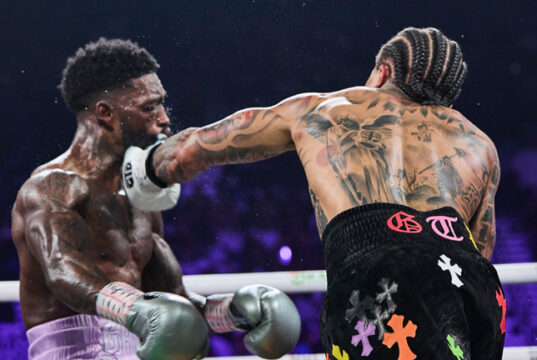Gervonta Davis retained his WBA lightweight world title with a brutal eighth round knockout over Frank Martin in Las Vegas Photo Credit: Esther Lin/ Premier Boxing Champions