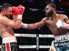Jaron Ennis retained his IBF welterweight world title with a fifth round retirement victory over David Avanesyan in Philadelphia Photo Credit: Amanda Westcott/Matchroom