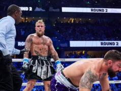 Jake Paul halted Mike Perry in the sixth round of their cruiserweight contest in Tampa Photo Credit: Esther Lin, MVP Promotions