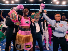 Shields added two more belts to her ever growing collection (Photo Credit: AP / Carlos Osorio)