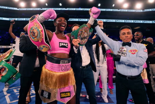 Shields added two more belts to her ever growing collection (Photo Credit: AP / Carlos Osorio)